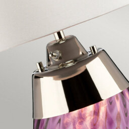 Luminosa Lighting Elstead Lena 2 Light Small Plum Table Lamp With Off-White Shade, Plum-Tinted Glass , Off-White Shade, E27 - thumbnail 2