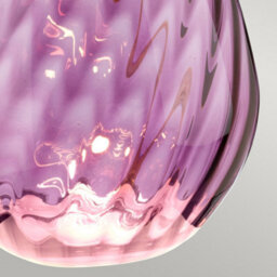 Luminosa Lighting Elstead Lena 2 Light Small Plum Table Lamp With Off-White Shade, Plum-Tinted Glass , Off-White Shade, E27 - thumbnail 3