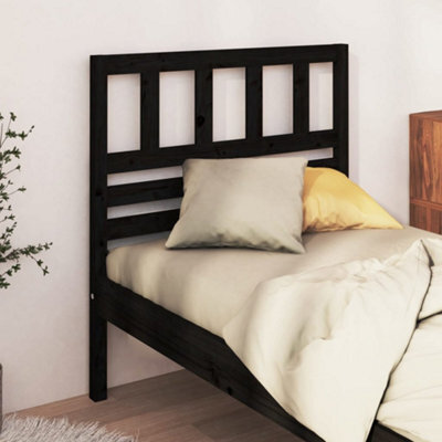 Berkfield Bed Headboard Black 96X4X100 Cm Solid Wood Pine - image 1
