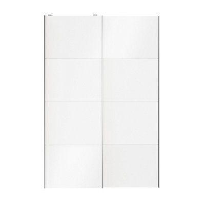 GoodHome Atomia Contemporary Panelled Without Mirror Doors White High Gloss 2 Door Sliding Wardrobe Door Kit (H)2250mm (W)1500mm - image 1