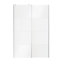 GoodHome Atomia Contemporary Panelled Without Mirror Doors White High Gloss 2 Door Sliding Wardrobe Door Kit (H)2250mm (W)1500mm - thumbnail 1