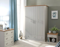 Gfw Kendal 3 Door 3 Drawer Wardrobe Grey - thumbnail 1