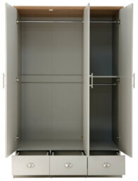 Gfw Kendal 3 Door 3 Drawer Wardrobe Grey - thumbnail 4