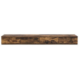 Berkfield Modern Bed Drawers Smoked Oak 160X36,5X16,5 Cm Engineered Wood - thumbnail 6