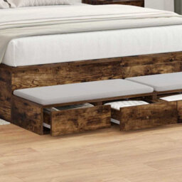 Berkfield Modern Bed Drawers Smoked Oak 160X36,5X16,5 Cm Engineered Wood - thumbnail 4