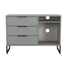 Ancona Matt Dusk Grey Tv Stand With 2 Shelves & 3 Drawers, (H)68.3Cm X (W)96.8Cm X (D)39.2Cm - thumbnail 2