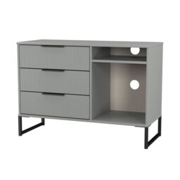 Ancona Matt Dusk Grey Tv Stand With 2 Shelves & 3 Drawers, (H)68.3Cm X (W)96.8Cm X (D)39.2Cm - thumbnail 3