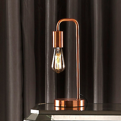 K Living Caitlin Industrial Filament Bulb Table Desk Lamp Brushed Copper (Rose Gold) - image 1