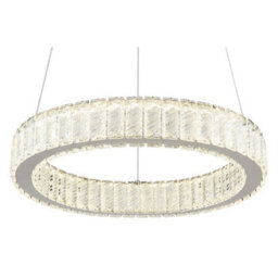 Luminosa Lighting Luminosa Mucky 50Cm Pendant Ceiling Light Chrome K5 Crystals Led Dimmable 2700-6000K Remote Control - thumbnail 3