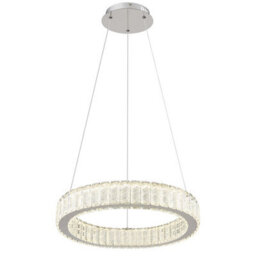 Luminosa Lighting Luminosa Mucky 50Cm Pendant Ceiling Light Chrome K5 Crystals Led Dimmable 2700-6000K Remote Control - thumbnail 1