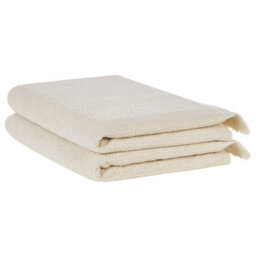 Beliani Set Of 2 Towels Atiu Terry Cotton Beige