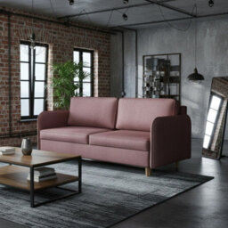 Gaja Living Room Sofa Bed With Hydrophobic Fabric Dl Pull Out Sleep Function Bedding Storage 209X95X100Cm Pink - thumbnail 1