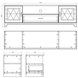 Heze Furniture Provenza 2 Door 1 Drawer Tv Unit With Storage Rustic Style - Stone Oak / White Matt - thumbnail 4