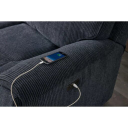 Xample Atlanta Grey Cord Fabric Power Reclining Large 2 Seater Sofa Dual Power Recliners, Usb-A & Usb-C Ports, Supportive Cushions - thumbnail 5