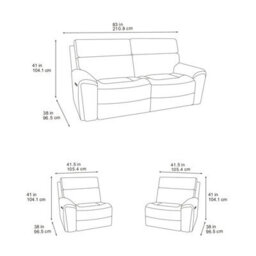 Xample Atlanta Grey Cord Fabric Power Reclining Large 2 Seater Sofa Dual Power Recliners, Usb-A & Usb-C Ports, Supportive Cushions - thumbnail 2