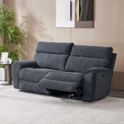 Xample Atlanta Grey Cord Fabric Power Reclining Large 2 Seater Sofa Dual Power Recliners, Usb-A & Usb-C Ports, Supportive Cushions - thumbnail 3