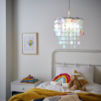 Litecraft Iridescent Easy Fit Chrome Glow Kids Lamp Shade - image 1