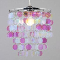 Litecraft Iridescent  Easy Fit Chrome Glow Kids Lamp Shade - thumbnail 3