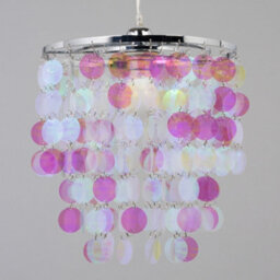 Litecraft Iridescent  Easy Fit Chrome Glow Kids Lamp Shade - thumbnail 4