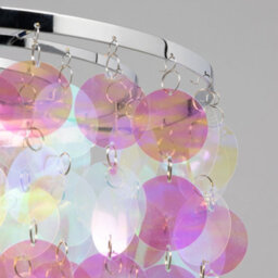 Litecraft Iridescent  Easy Fit Chrome Glow Kids Lamp Shade - thumbnail 5