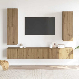 Berkfield 4 Piece Tv Cabinet Set Wall-Mounted Artisan Oak Engineered Wood - thumbnail 3