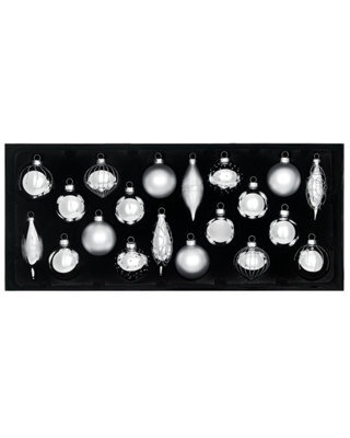 WeRChristmas Silver Glass Christmas Baubles, 20 Pack - image 1