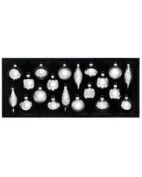 WeRChristmas Silver Glass Christmas Baubles, 20 Pack - thumbnail 1