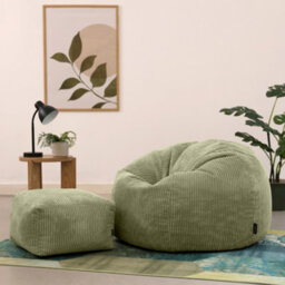 Icon Kingston Classic Beanbag And Footstool Sage Green - thumbnail 1