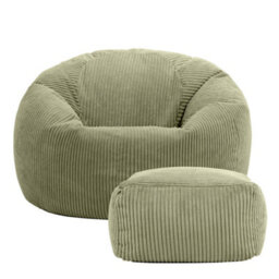 Icon Kingston Classic Beanbag And Footstool Sage Green - thumbnail 4