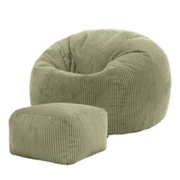 Icon Kingston Classic Beanbag And Footstool Sage Green - thumbnail 3