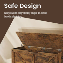 Ledrem Storage Chest, Storage Trunk With 2 Safety Hinges, Storage Bench, Shoe Bench, Farmhouse Style, For Entryway, Bedroom - thumbnail 2