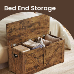 Ledrem Storage Chest, Storage Trunk With 2 Safety Hinges, Storage Bench, Shoe Bench, Farmhouse Style, For Entryway, Bedroom - thumbnail 1