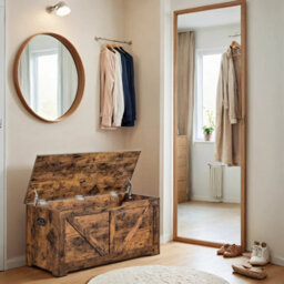 Ledrem Storage Chest, Storage Trunk With 2 Safety Hinges, Storage Bench, Shoe Bench, Farmhouse Style, For Entryway, Bedroom - thumbnail 4