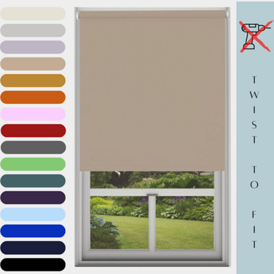 Caecus Blinds Mtm Blinds Outlet No Drill Blackout Roller Blind Cappuccino 210Cmx210Cm - image 1