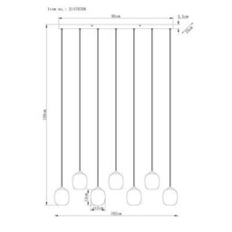 Luminosa Lighting Luminosa Minara Rectangle Cluster Pendant Ceiling Light Matt Black Glass Shade 6X Led 3000K - thumbnail 9