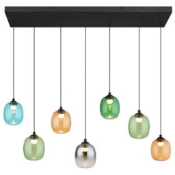 Luminosa Lighting Luminosa Minara Rectangle Cluster Pendant Ceiling Light Matt Black Glass Shade 6X Led 3000K - thumbnail 3