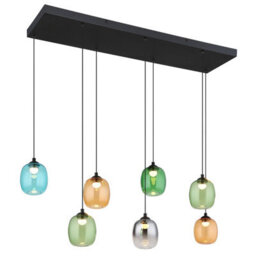 Luminosa Lighting Luminosa Minara Rectangle Cluster Pendant Ceiling Light Matt Black Glass Shade 6X Led 3000K