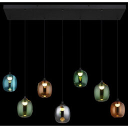 Luminosa Lighting Luminosa Minara Rectangle Cluster Pendant Ceiling Light Matt Black Glass Shade 6X Led 3000K - thumbnail 5