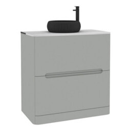 Royal Bathrooms Venice 800mm Dove Grey Freestanding Bathroom Countertop Vanity Unit 2 Drawer With Milan Black Basin - thumbnail 7