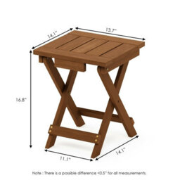 Walplus Furinno Tioman Hardwood Adirondack Folding Table In Teak Oil, Natural - thumbnail 8