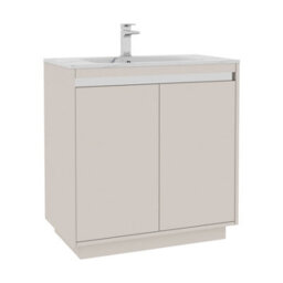 Royal Bathrooms Orion 800mm Warm Taupe 2 Door Floor Standing Bathroom Vanity Unit With Carrara White Basin & Chrome Accent Trim - thumbnail 7