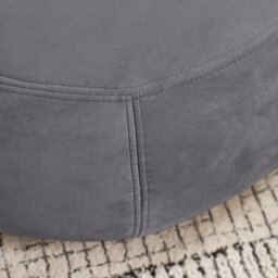 Furniturebox Uk Otis Modern Round Velvet Footstool On Wood Frame With Hidden Feet In Grey - thumbnail 5