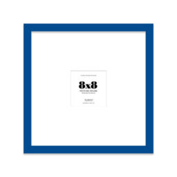 "8X8"" Blue Picture Frame - 8X8"" Square Frame With 4X4"" Mount For 8X8""/4X4"" Pictures Art Deco Style Room Decor, 1 Pack" - thumbnail 1