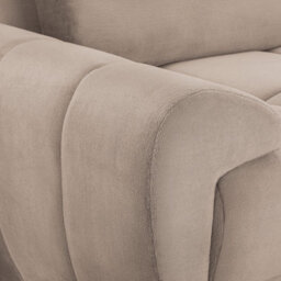 Furnishings For Less UK Zura Mocha Brown Plush Velvet Large Armchair Pillow Back Wooden Legs - thumbnail 4