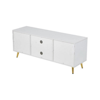 Modern Tv Stand Cabinet With Storage 2 Open Shelves For Living Room - White - image 1