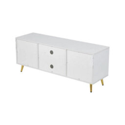 Modern Tv Stand Cabinet With Storage 2 Open Shelves For Living Room - White - thumbnail 1