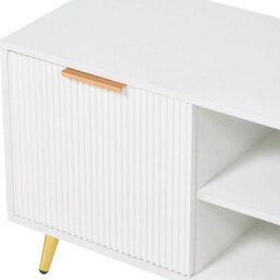 Modern Tv Stand Cabinet With Storage 2 Open Shelves For Living Room - White - thumbnail 4