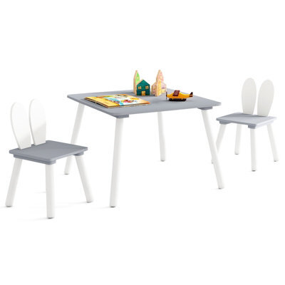 Gainoom Kids Grey Table And Chairs Set Multi-Purpose Children's Furniture Set - image 1