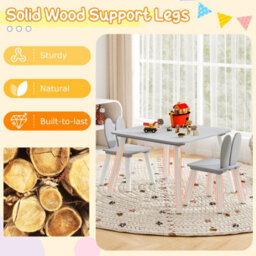Gainoom Kids Grey Table And Chairs Set Multi-Purpose Children's Furniture Set - thumbnail 8