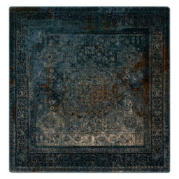RugsX Wool Carpet Omega Mamluk Square - Rosette Vintage Dark Blue 200X200 Cm - thumbnail 2